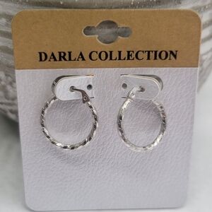 Silver twist hoop earrings by Darla collection, New with tags